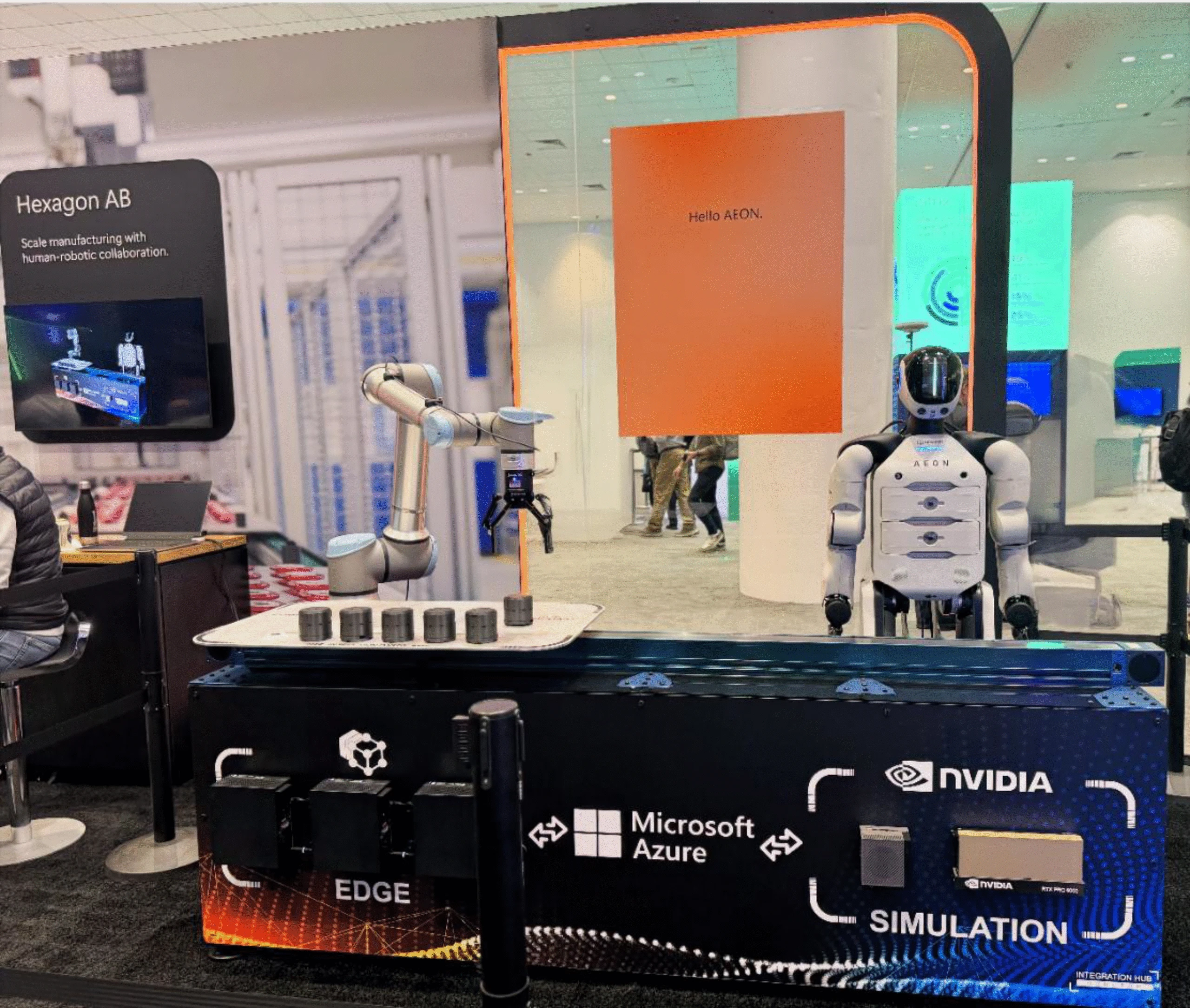 Booth at in-person event showcasing robotics.